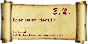 Bierbauer Martin névjegykártya